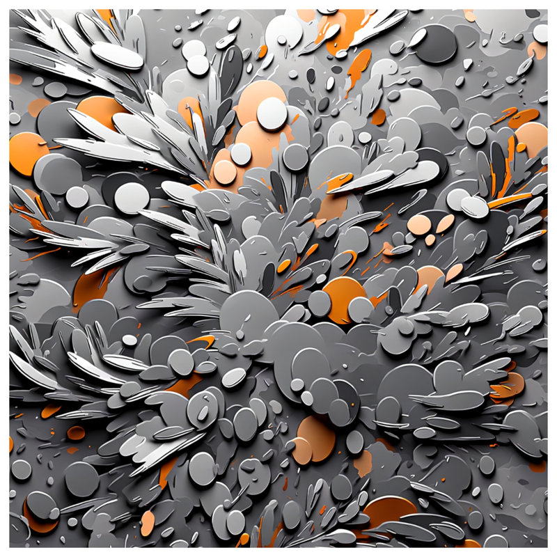 Housses de couette abstraites à cercles gris et orange, Très grand lit