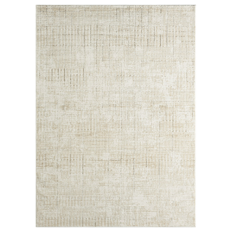 Tapis d'intérieur moderne ivoire DKNY Grand Street, Rectangle 3 pi 11 po x 5 pi 11 po