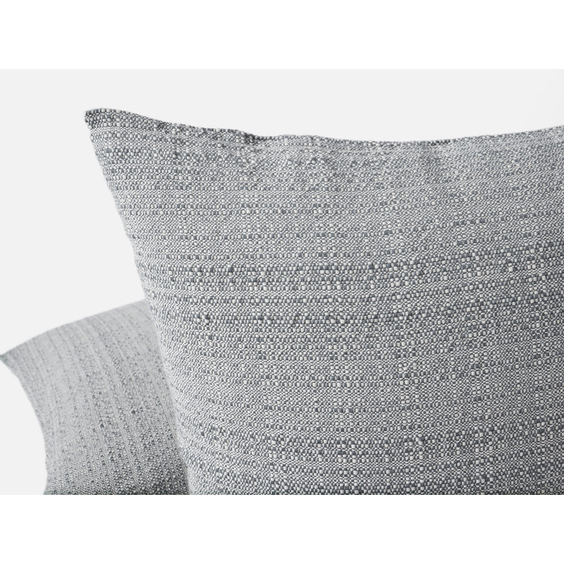 Lido Organic Cotton Pillow Cover, Undyed/Gulf, Square 22"