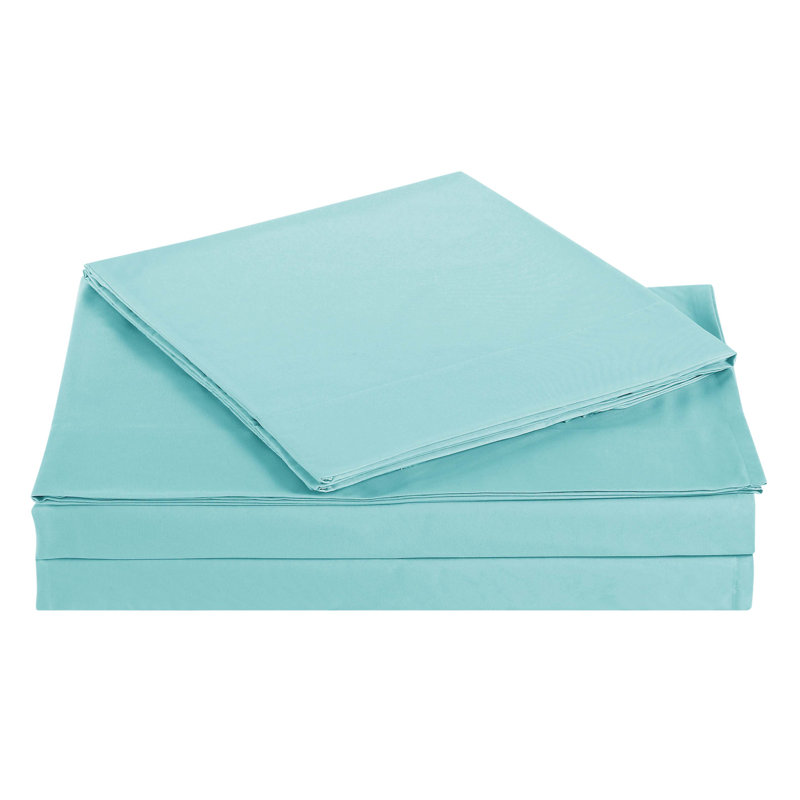 Turquoise Twin XL Solid Microfiber Polyester Kids Sheet Set