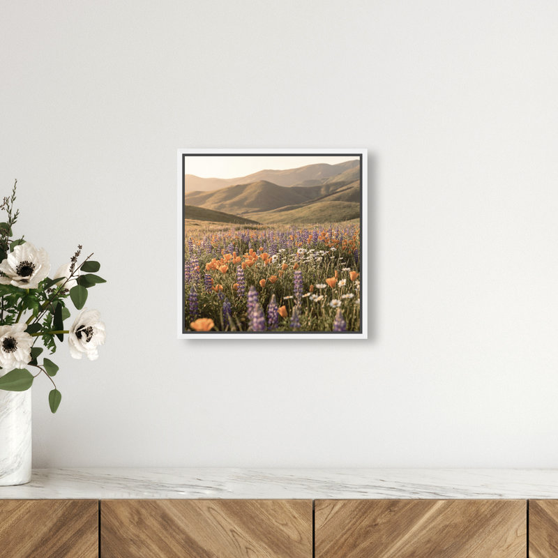 Lavender Hill Print by Oliver Gal, 13" H x 13" W, White Floater Frame