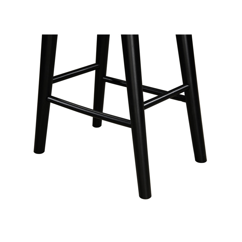 Tabouret de comptoir rembourré Luna, Boucle grise / base noire, Tabouret de comptoir (siège d'une hauteur de 25,4