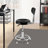 Cotreau Backed Adjustable Height Ergonomic Lab Stool with Footring and Wheels