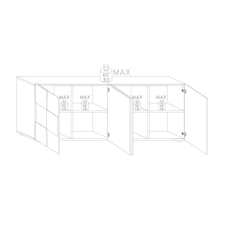 Tavey 241 cm W Sideboard