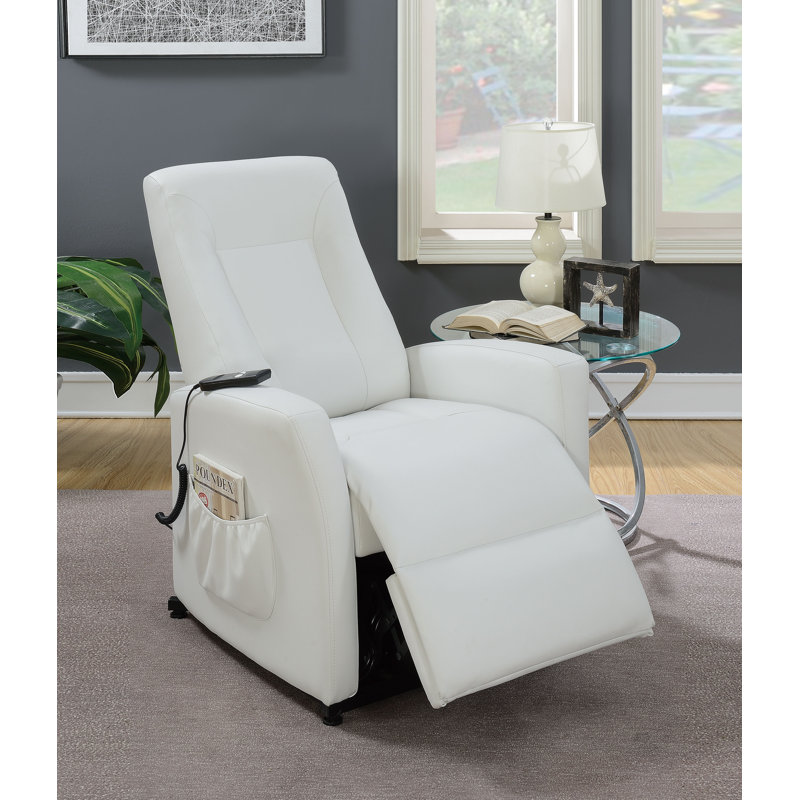 81.28cm Wide Faux Leather Lift Assist Standard Recliner, White
