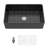 33" Matte Black Farmhouse Sink - 33 X 20 X 10 Inch Kitchen Sink Apron Front Porcelain Ceramic Single Bowl Farmer Sink Basin-125207558
