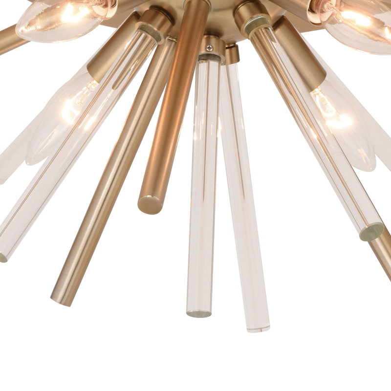Plafonnier encastré 4 lumières 22,5 po Aalke, Laiton naturel
