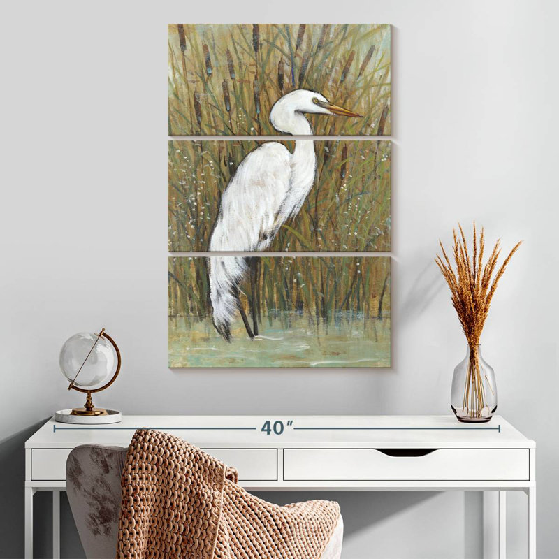 Brampt White Egret I, 32" H x 20" W
