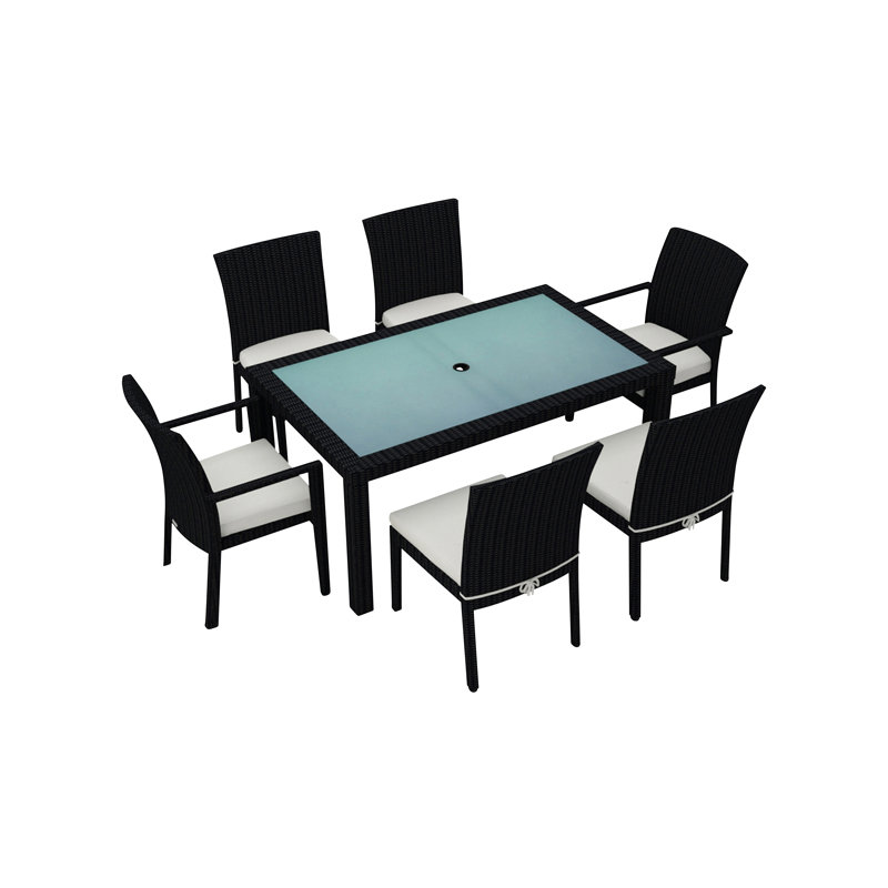 Urbana Outdoor - Piece Dining Set, Canvas Natural Sunbrella® Canvas, Coffee Bean, 8