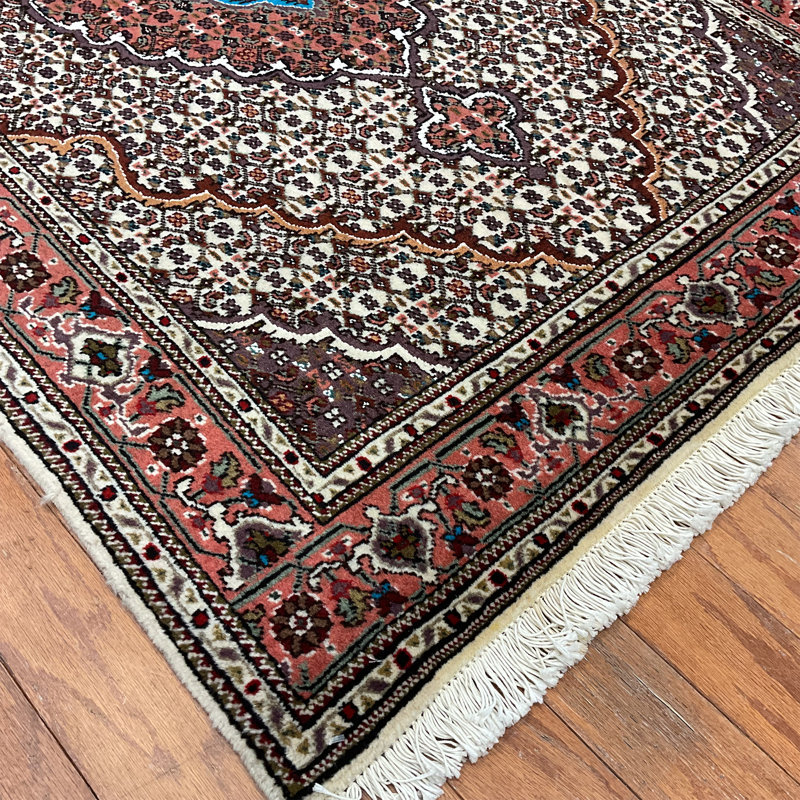  Handmade Tabriz Fish Design Wool Rug