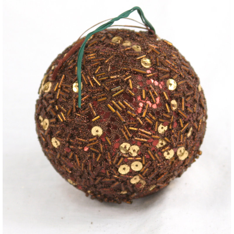 Ornement boule de paillettes, 3" H x 3" L x 3" D