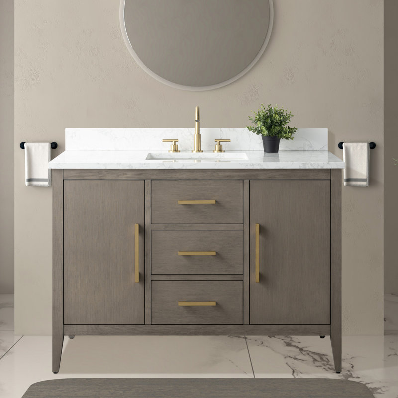 48'' Single Bathroom Vanity with Engineered Marble Top