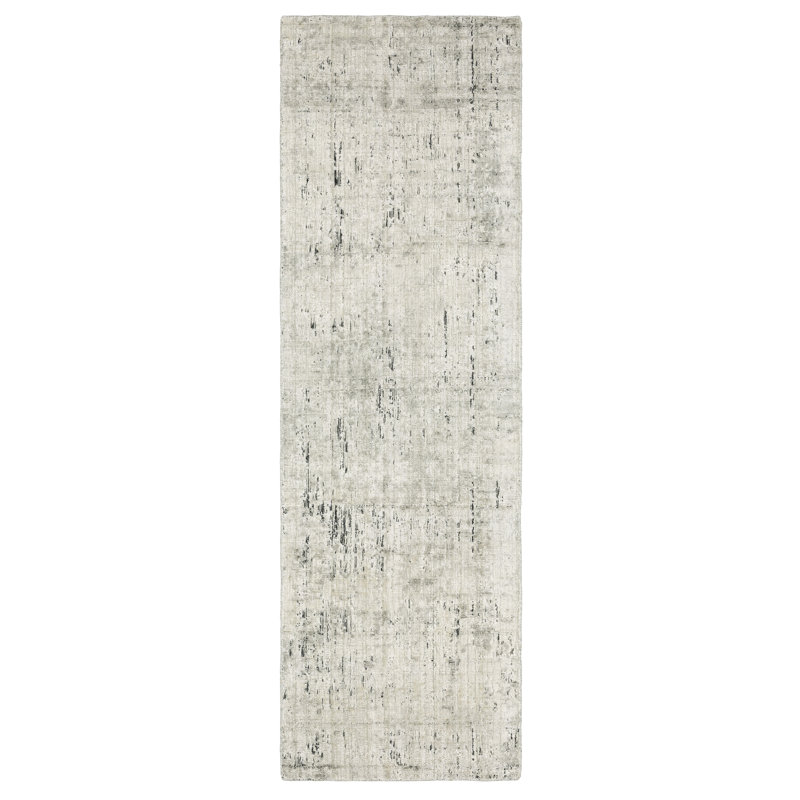 Tapis beige / gris anthracite Azaiah, Tapis de couloir 2 pi 6 po x 8 pi