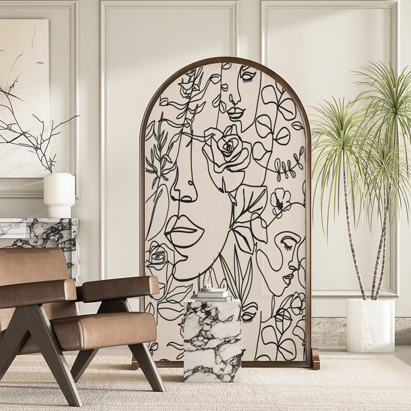 Romantic Georgette Screen, 70.87" H x 39.37" W x 1.57" D