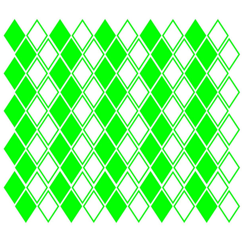 Adhésif décoratif losanges, H 4 po x l 2,5 po x P 0,6 po, Vert lime