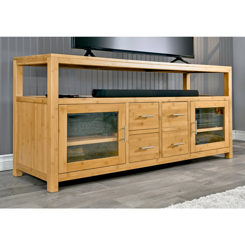 Hugoton Solid Bamboo Media Console, Natural Bamboo
