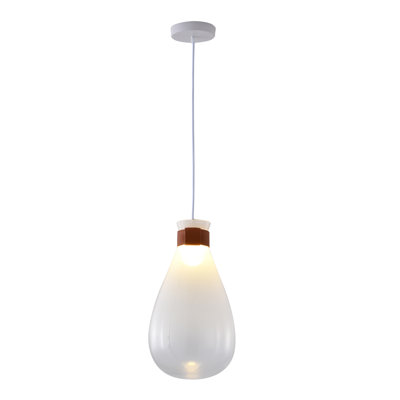 1 - Light Single Pendant With A White Glass Shade