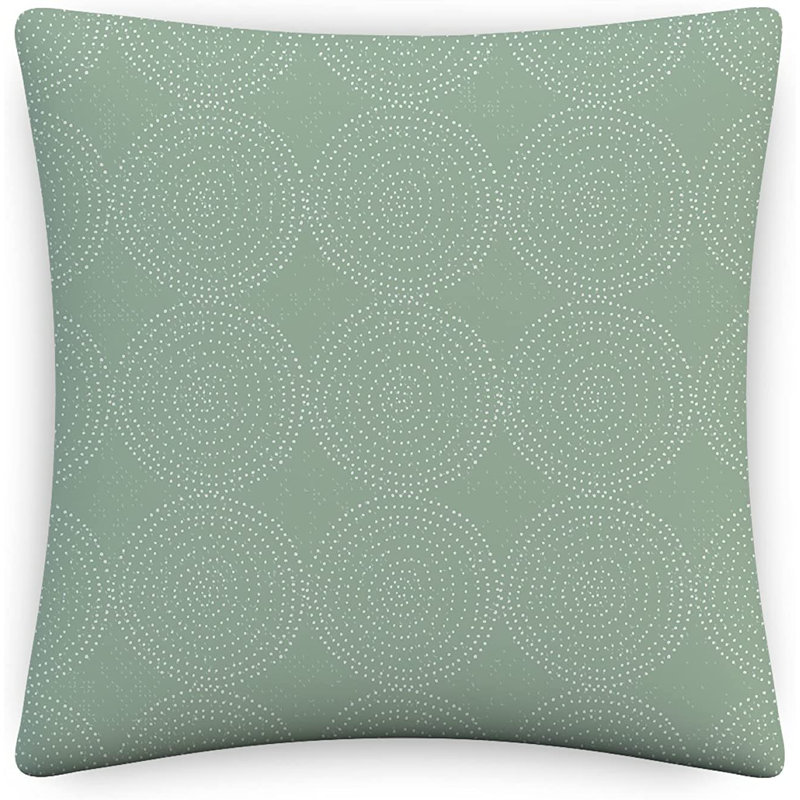 Indoor / Outdoor Green Square Cushion Cover, 40.6cm x 40.6cm