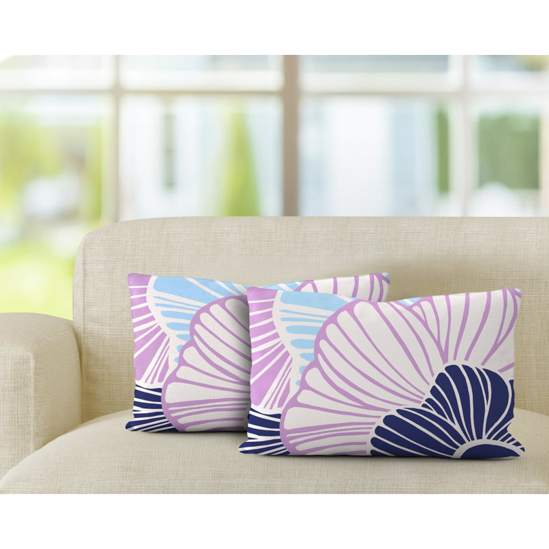 Polyester / Mélange de polyester Housse de coussin rectangulaire intérieure / extérieure lombaire et insert, Mauve