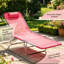 Chaise longue pliante rose pour l'extérieur