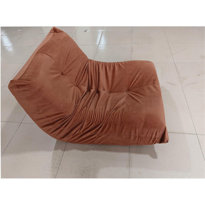 Chaise d'appoint luxueuse luxueuse en microfibre orange capitonnée