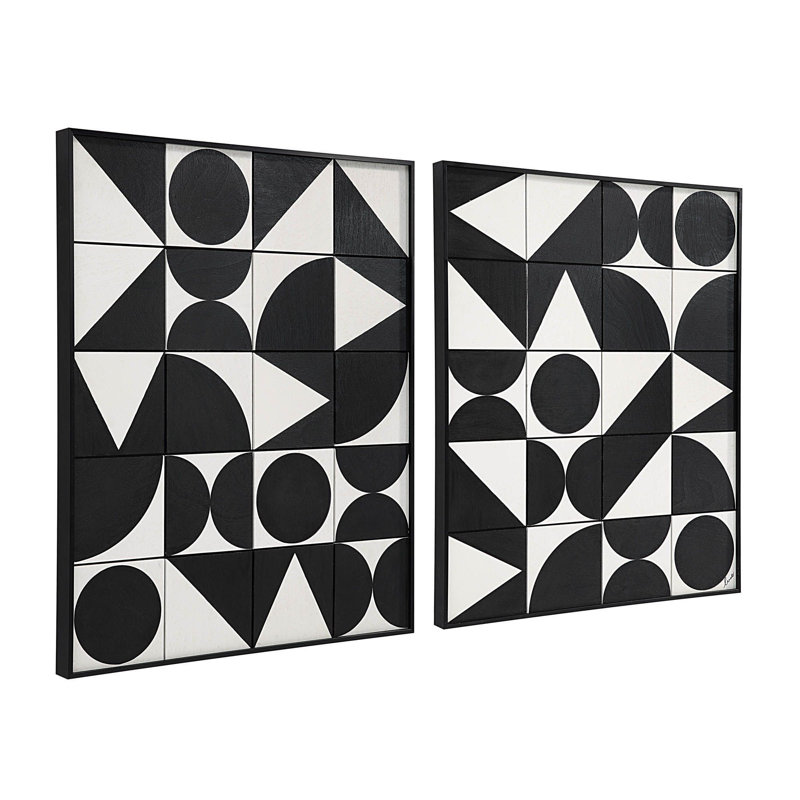 2 pièces encadrées sur toile