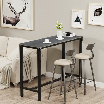 Table de salle à manger à hauteur de bistro en pierre frittée de 41,4 po Freidrick