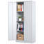 Armoire de rangement en acier 71 po pour outils avec portes et 3 tablettes réglables, armoires de rangement pour garage, classeur verrouillable pour bureau à domicile, salle de classe, garde-manger