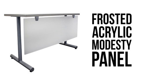 Acrylic Desk and Table Mounted Modesty Panel, Acrylic Privacy Panel,  12x36, Frosted