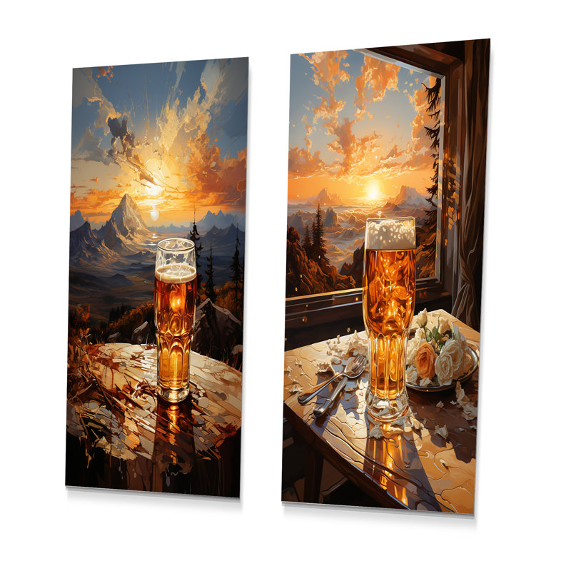 Brewed Sunset Beer In Glass, H 28 po x l 24 po