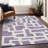 Premium Machine Washable Prisco Purple Rug-1444703731