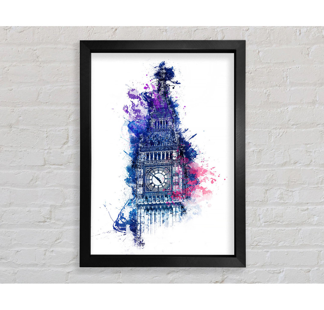 Aquarell Big Ben 4 - Einzelner Bilderrahmen Kunstdrucke