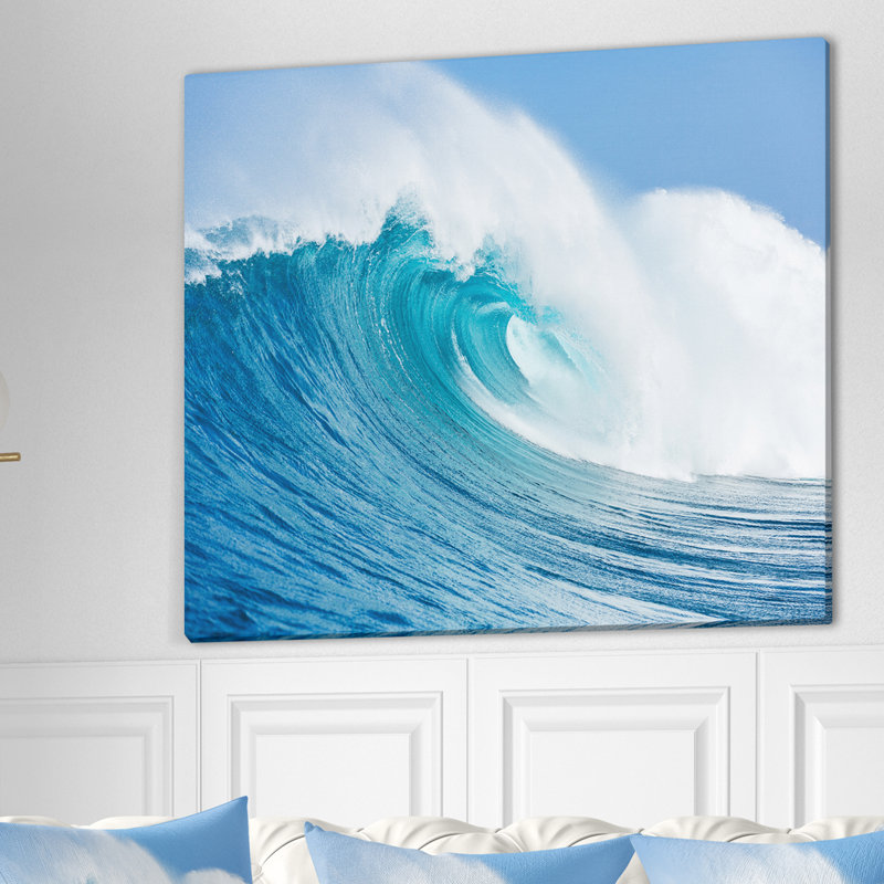 « blue ocean wave », impression, H 36 po x l 46 po x P 1,5 po, Toile tendue