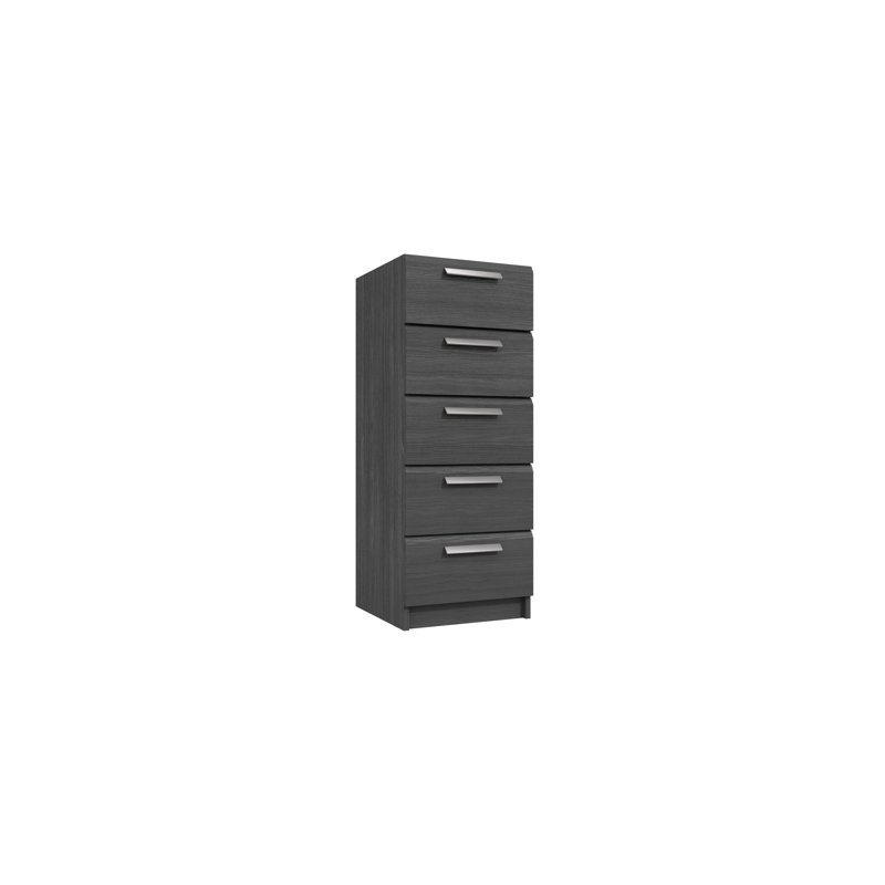 Harvey-Lee 38cm W 5 - Drawer Chest of Drawers, Graphite