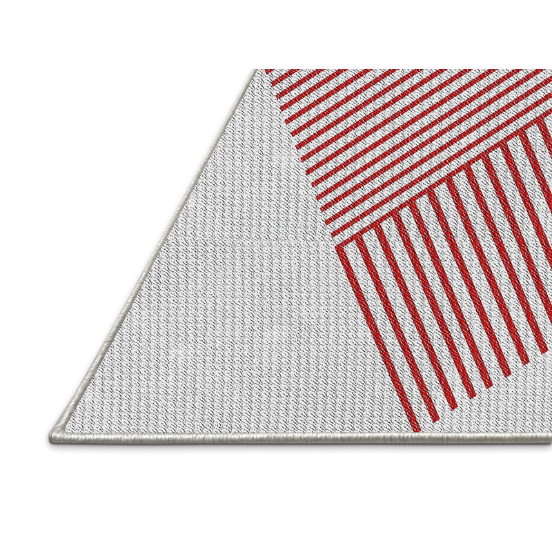 Tapis rouge à motif géométrique Komar, Rectangle 5 pi x 7 pi