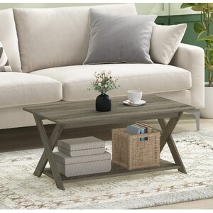 Abhinay Cross Legs Coffee Table with Storage