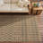 Textured Geometric Fade-Resistant Indoor / Outdoor Area Rug-911928165-910561723