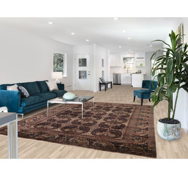 Navy Blue Agra Indian Area Rug 8x10