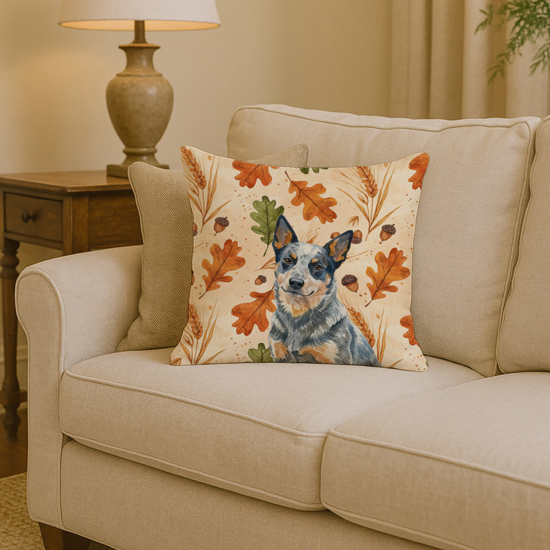 Coussin Blue Heeler, Carré 14 po, Bouvier australien bleu Heeler