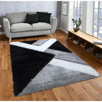 Hunley Geometric Hand Woven Shag Area Rug