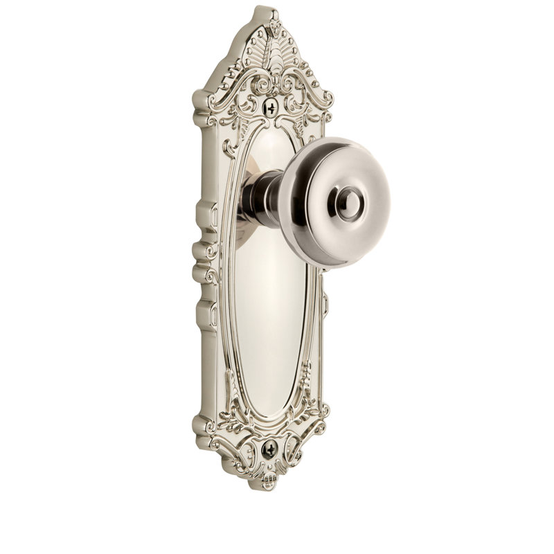 Porte-documents double avec bouton Grandeur Grande, Nickel poli