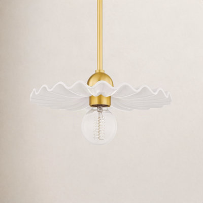 Candela Single Light Ceramic Steel Pendant