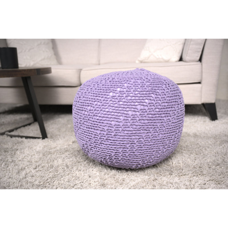 Pouf tricoté en coton lavande séduction - ou coussin de sol capacité de poids de 200 lb