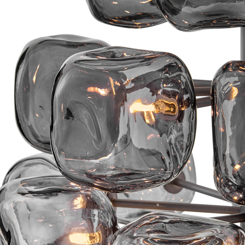 Petit lustre Fredrick Ramond Perriand, Graphite brossé, H 30 po x l 24 po x P 24 po