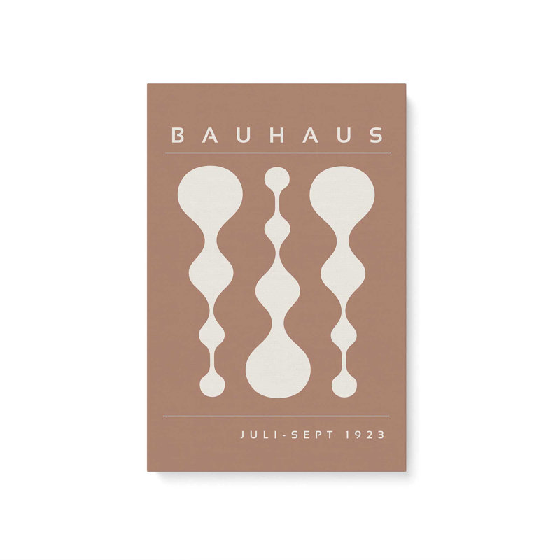 «Brown Retro Bauhaus», affiche sur toile encadrée, H 30 po x l 20 po x P 1,25 po, Toile tendue, Toile tendue