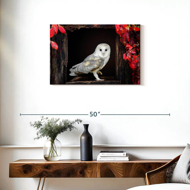 Autumn Barn Owl, 20" H x 30" W