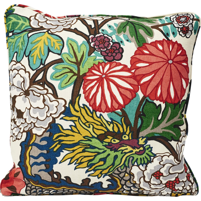 Chiang Mai Dragon Pillow, Alabaster, 12" x 24"