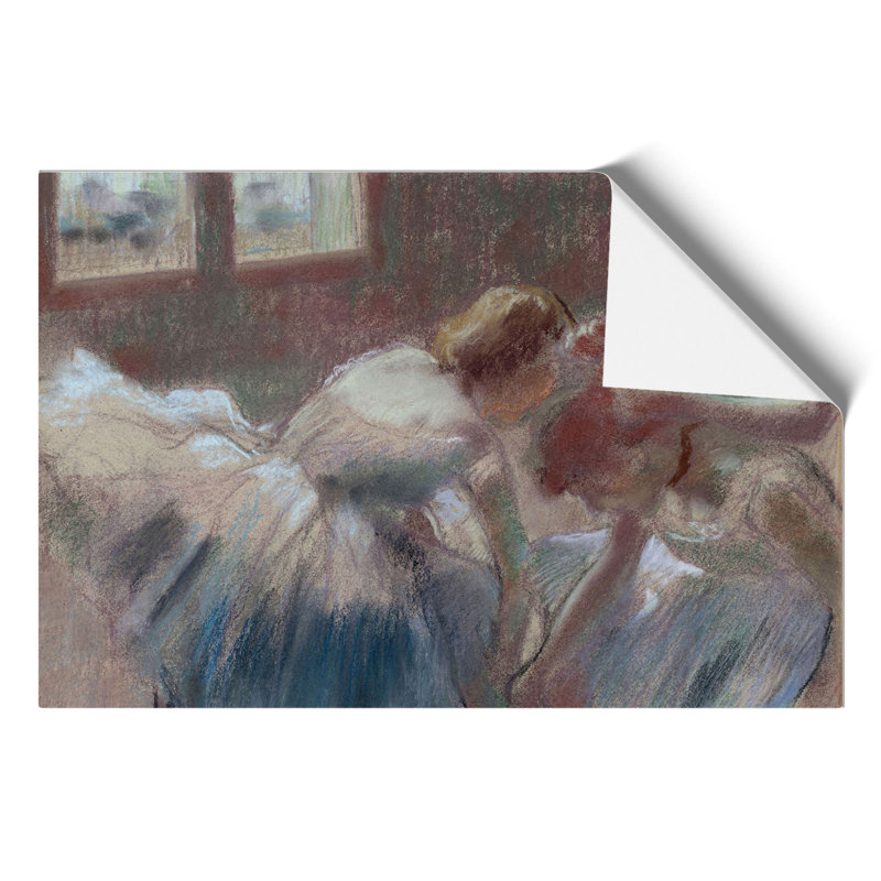 Three Ballet Ballerina Dancers Preparing by Edgar Degas - Frameless Print, 42cm H x 59cm W x 0.1cm D