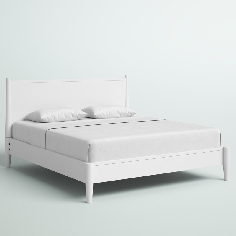 Stalter Solid Wood Platform Bed, White, California King