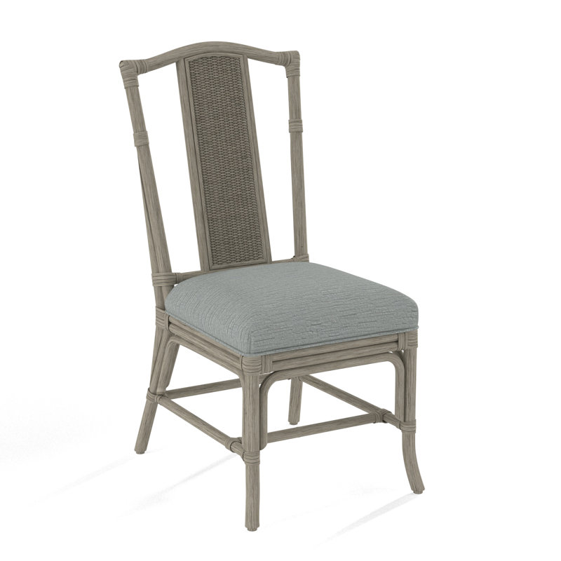 Drury Lane Slat Back Side Dining Chair, Stone Hearth, Beige Performance Fabric; 0851-73